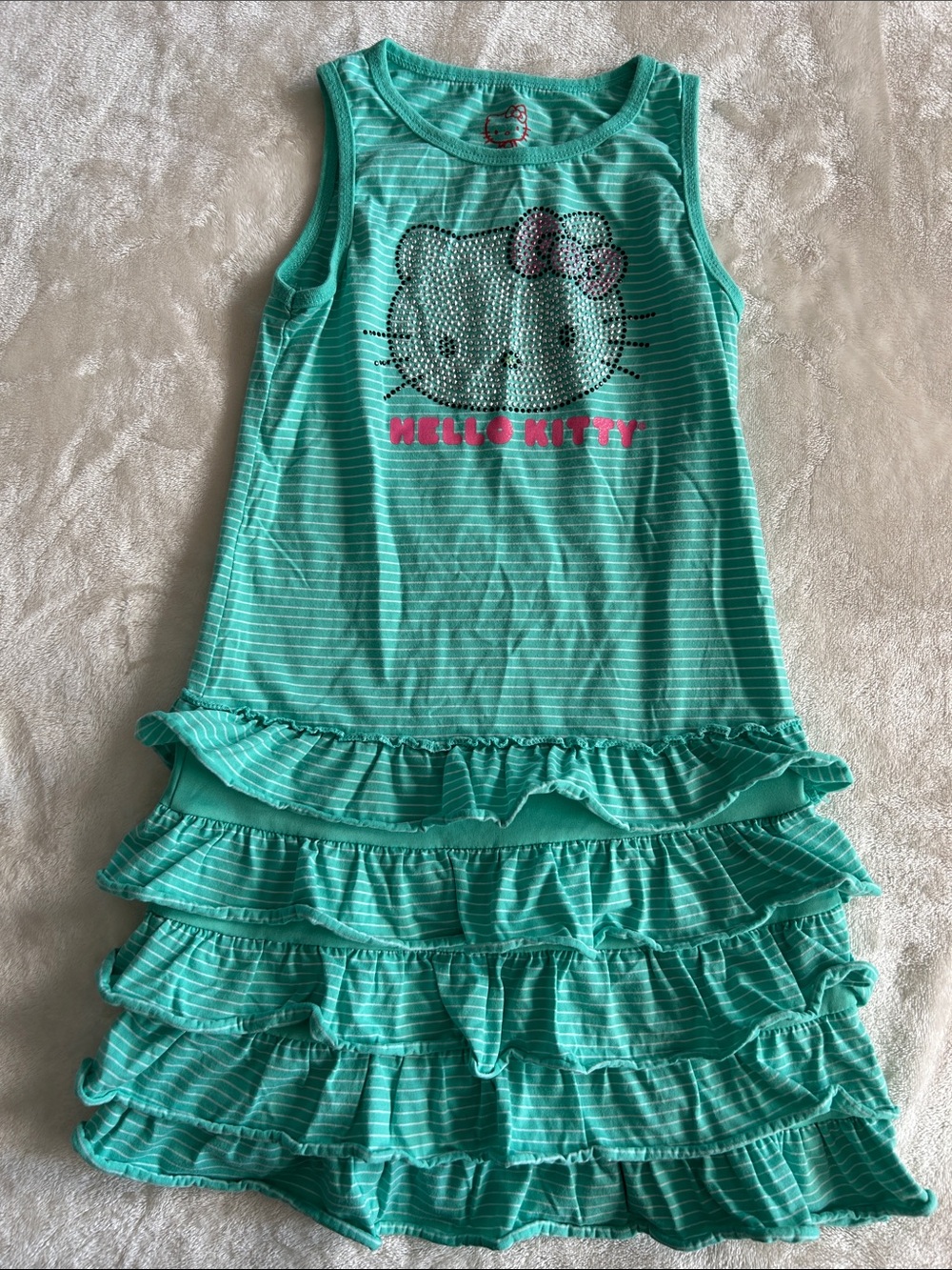 Hello Kitty Turquoise Ruffle Dress Size 10